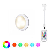 AIBOO USB wiederaufladbare RGBW LED Schrankleuchte Pucklampe 16 Farben Timmer Fernbedienung unter Regal Küchenthekenbeleuchtung